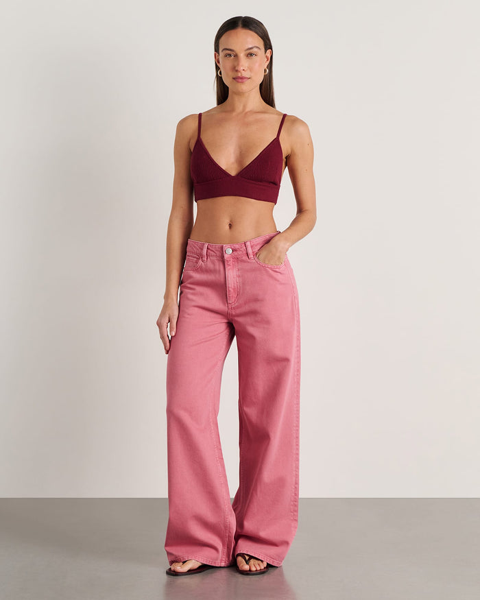 JAG loe mid rise jean tearose
