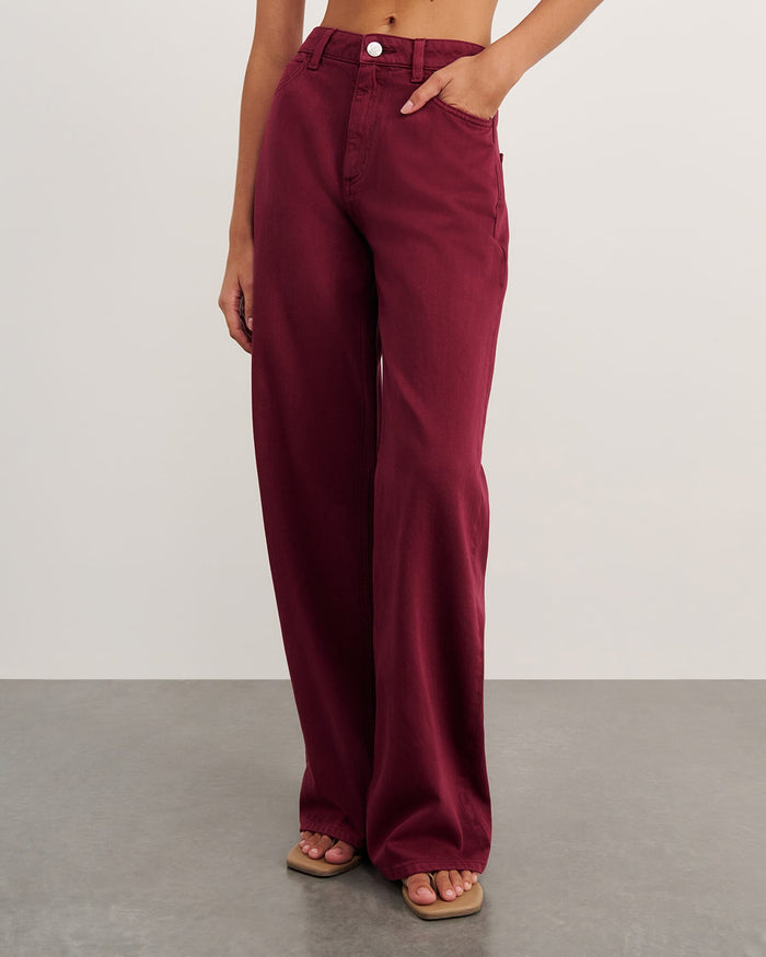 JAG loe mid rise jean wine