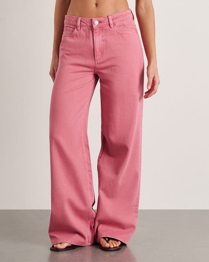 JAG loe mid rise jean tearose