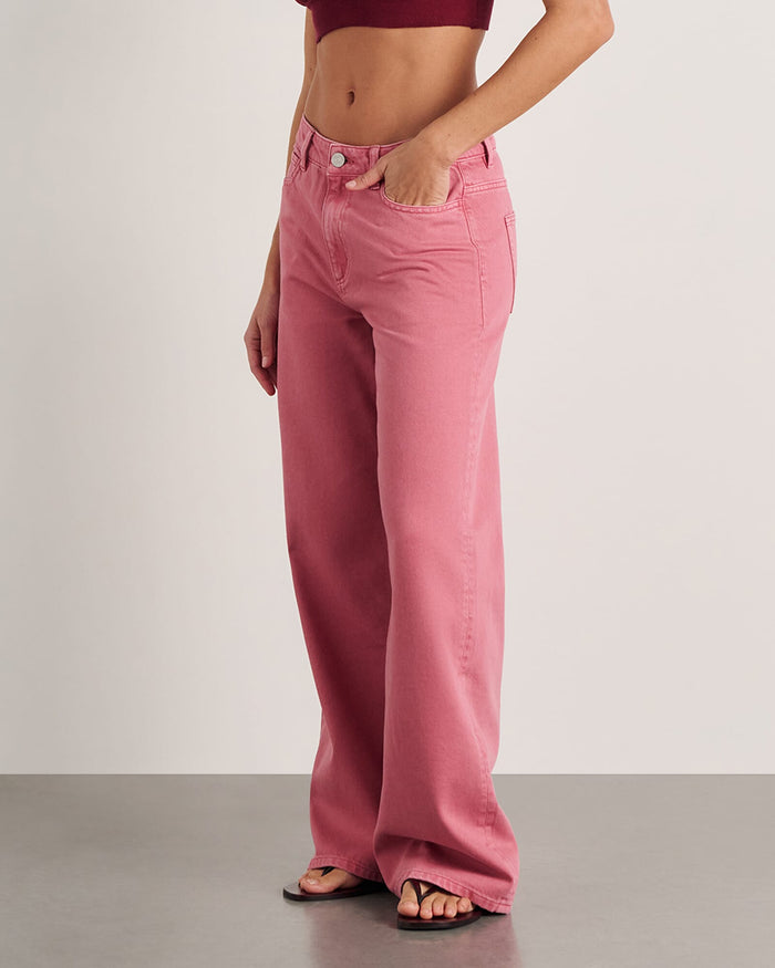 JAG loe mid rise jean tearose