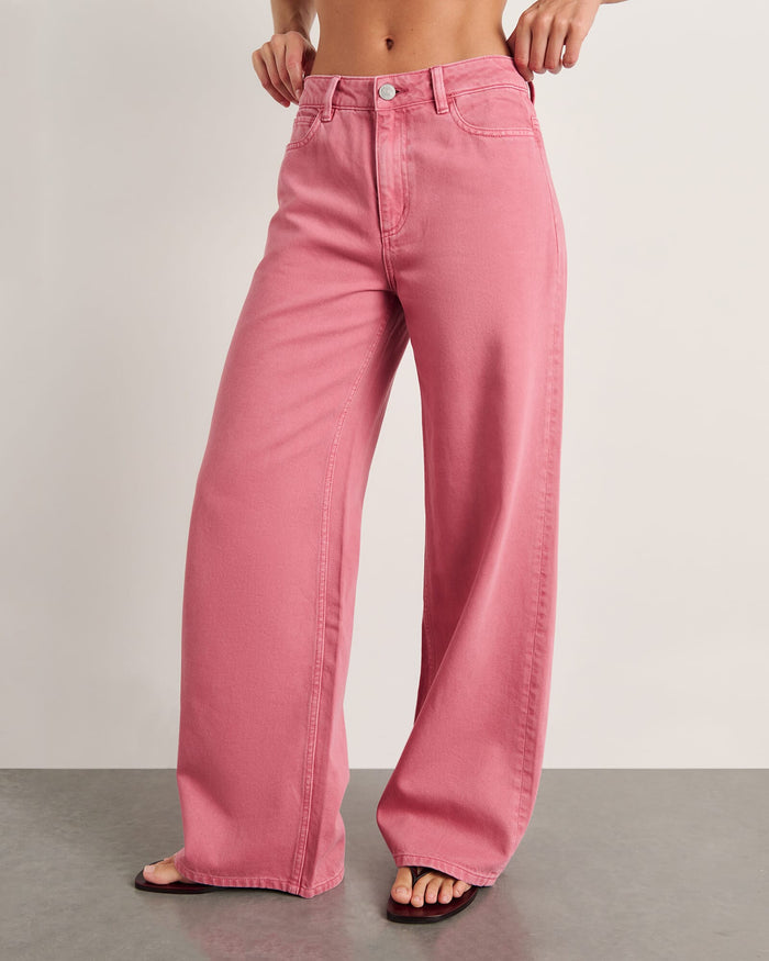JAG loe mid rise jean tearose