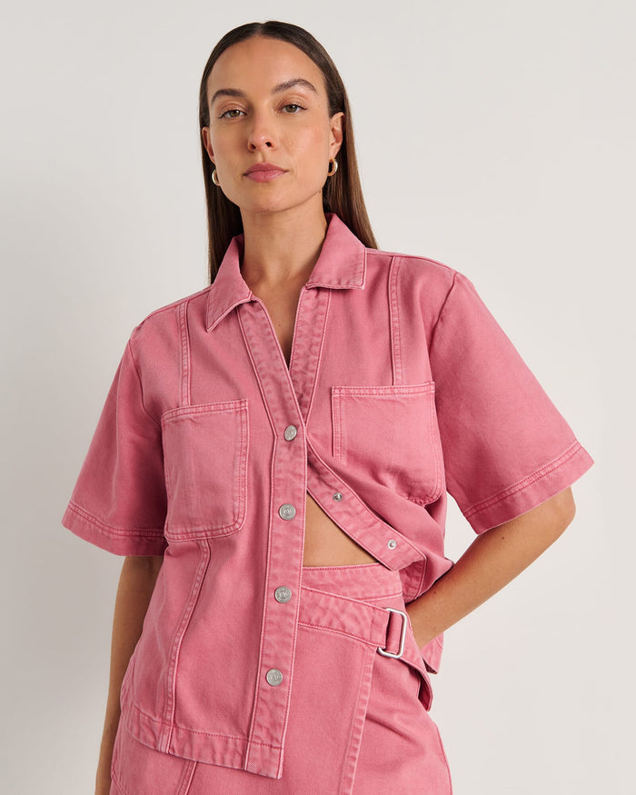 JAG loe short sleeve shirt tearose