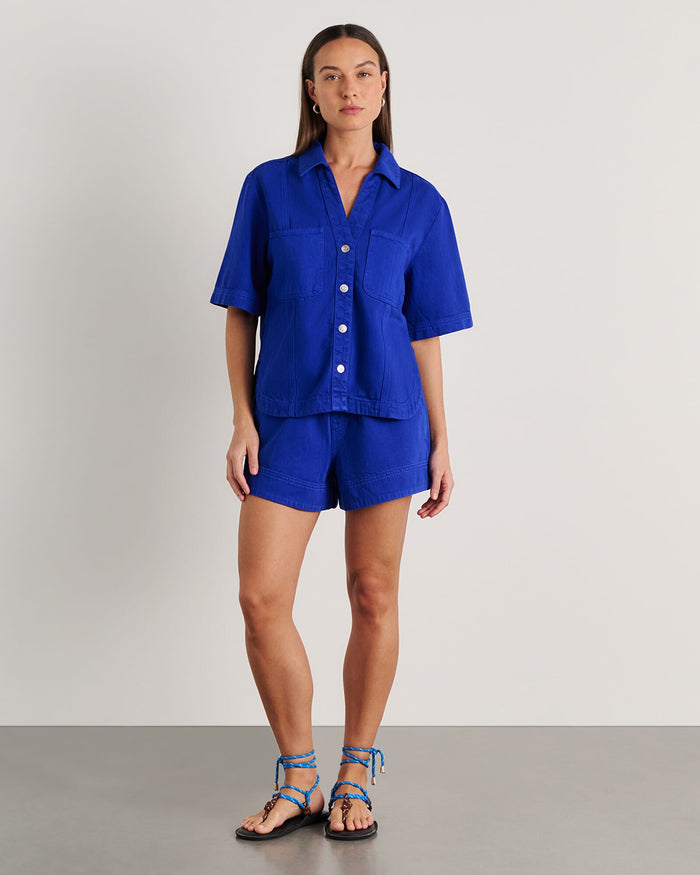 JAG loe short sleeve shirt cobalt