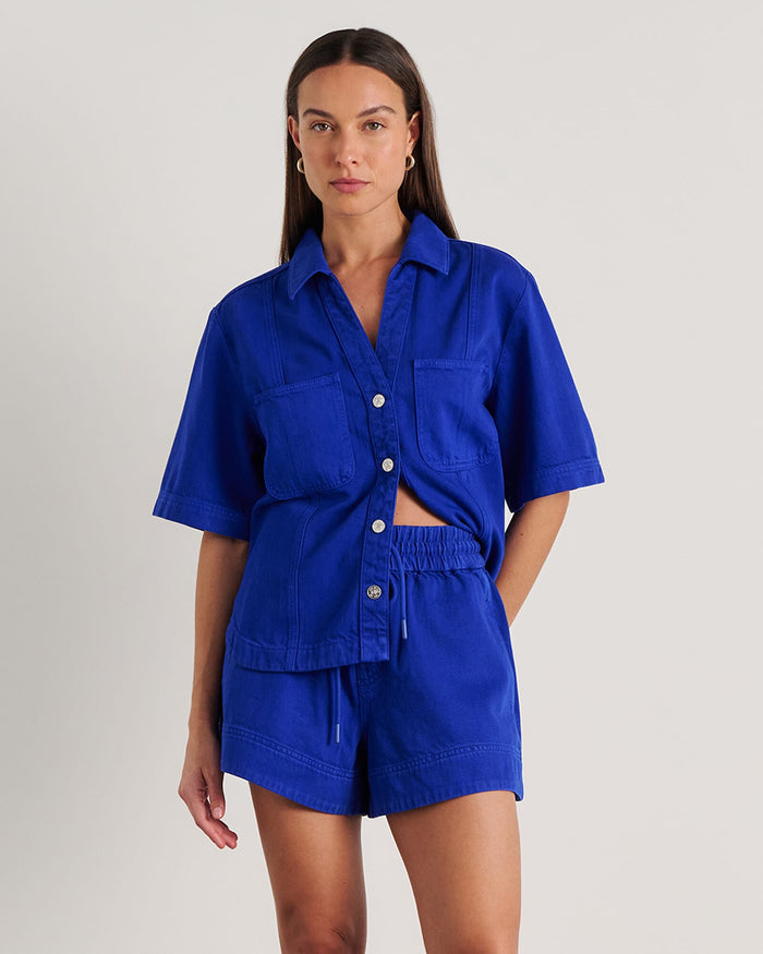 JAG loe short sleeve shirt cobalt