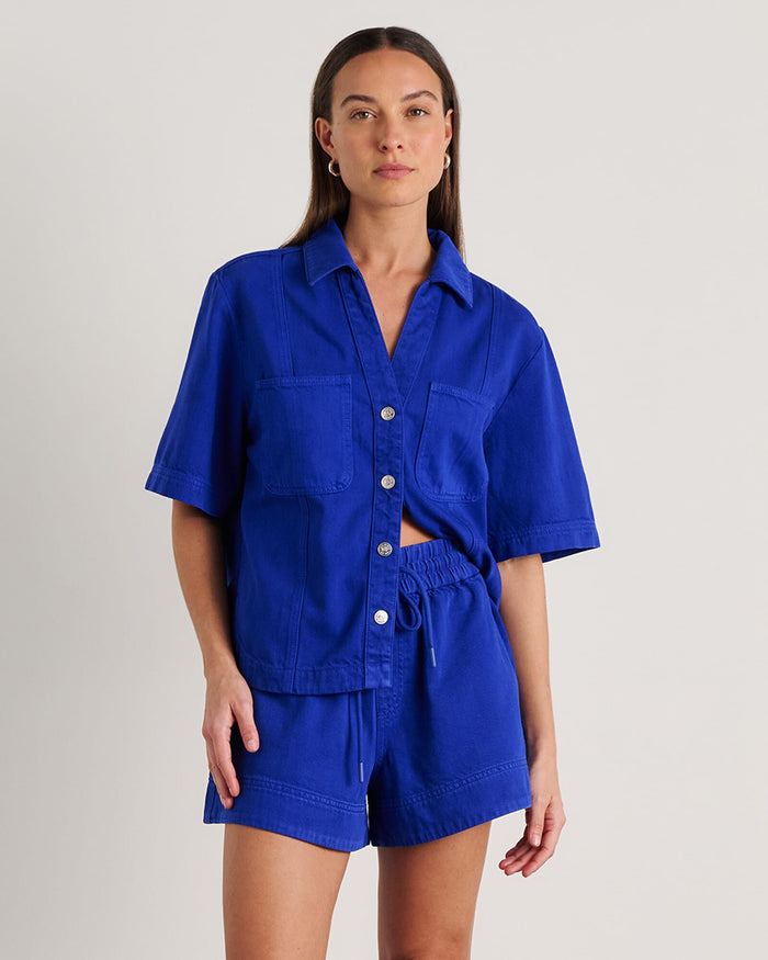 JAG loe short sleeve shirt cobalt