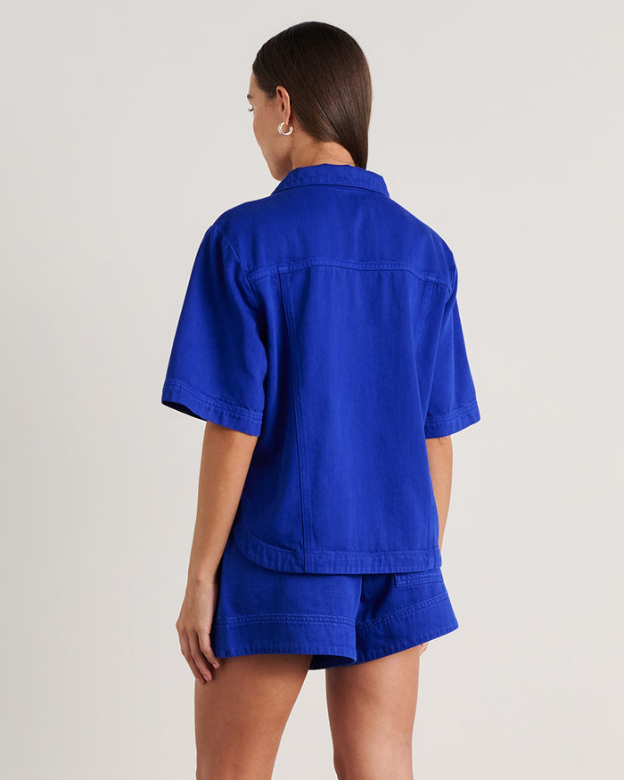 JAG loe short sleeve shirt cobalt
