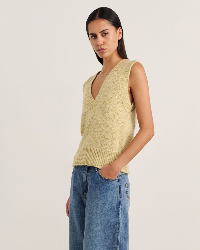 JAG lou v neck vest buttercup