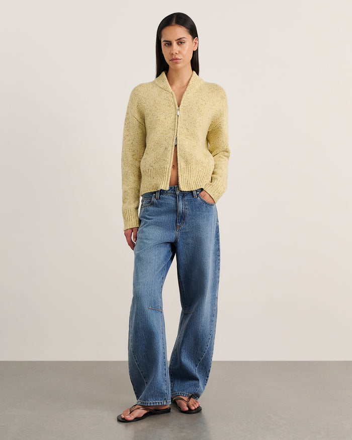 JAG lou zip knit jacket buttercup