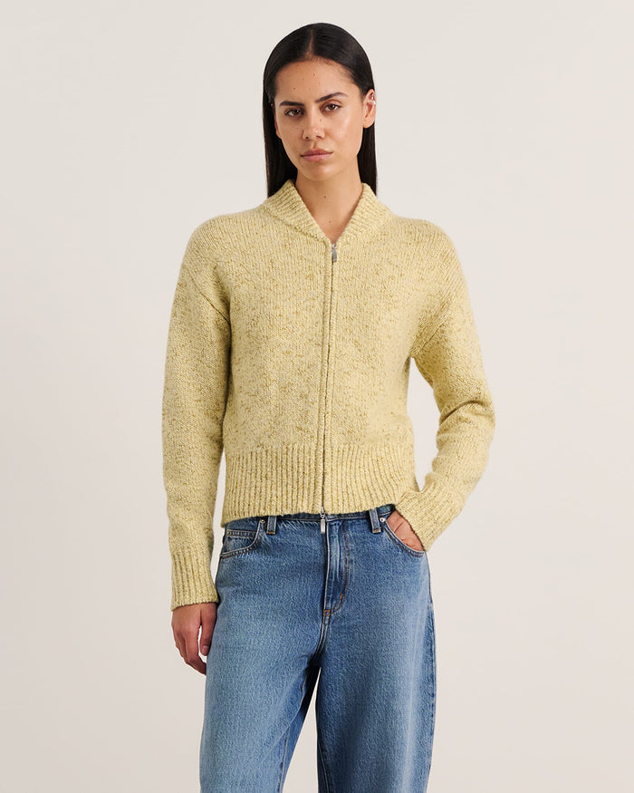 JAG lou zip knit jacket buttercup