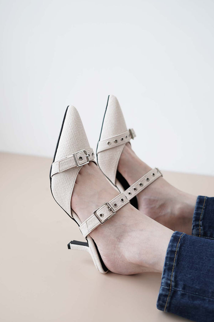 Louyi Heels | Beige