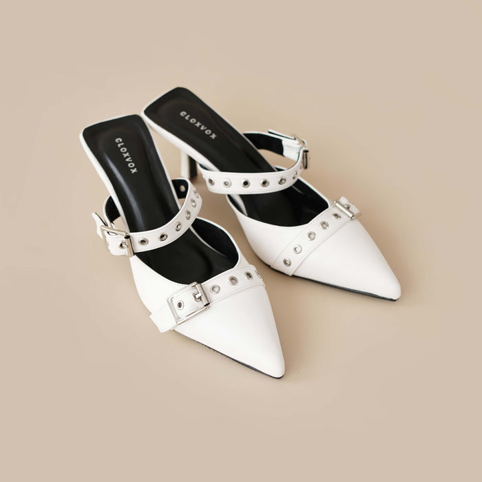 Louyi Heels | White