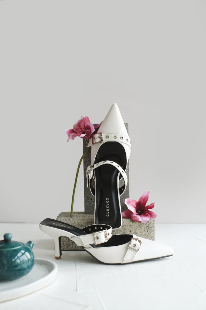 Louyi Heels | White