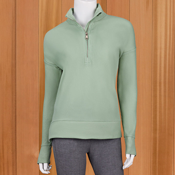 Lulu-B Textured Half-Zip Pullover