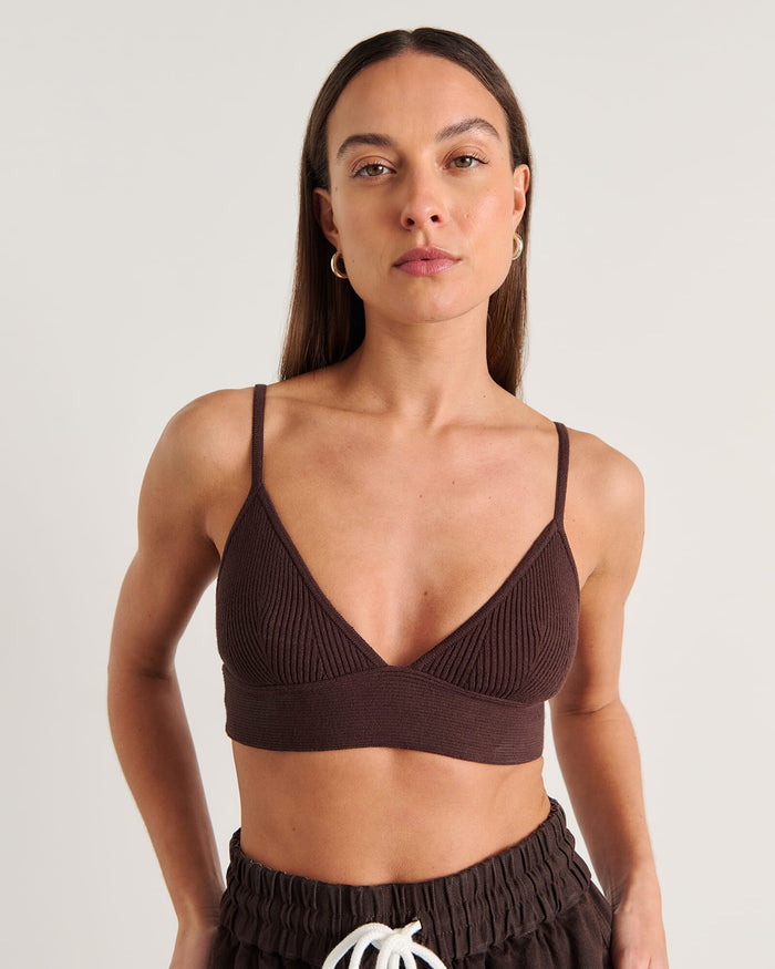 JAG lydia knit bralette darkchocolate