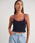 JAG lydia stripe knit tank ink