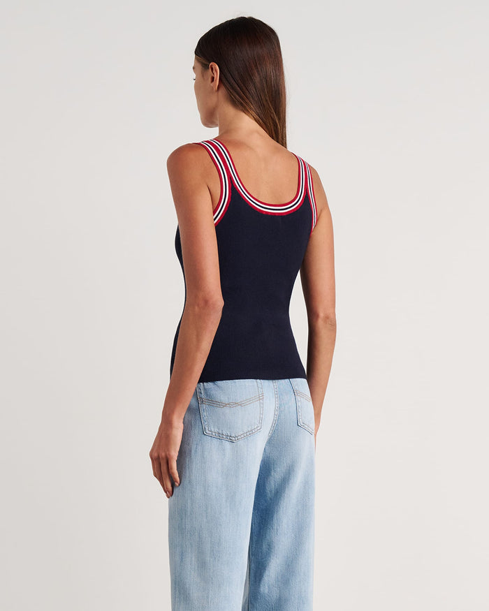 JAG lydia stripe knit tank ink
