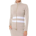 MDC Full Zip Jacket - Light Taupe/White