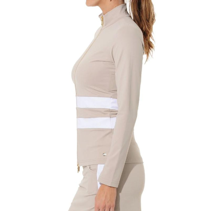 MDC Full Zip Jacket - Light Taupe/White