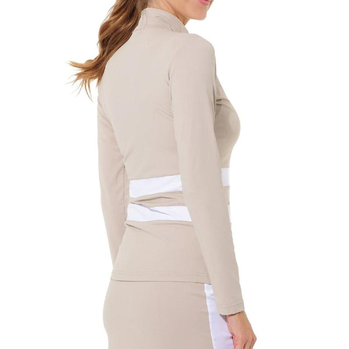 MDC Full Zip Jacket - Light Taupe/White