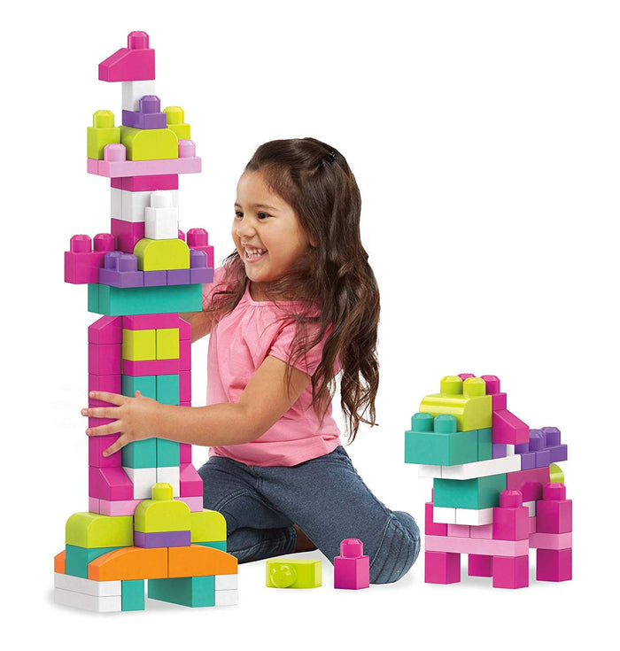 Mega Bloks Big Building Bag, Pink, 80 Piece