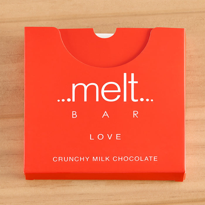 Melt Chocolates Love Crunchy Milk Chocolate Bar