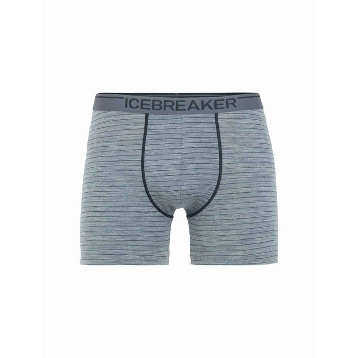 icebreaker mens anatomica boxers gritstone heather black stripe