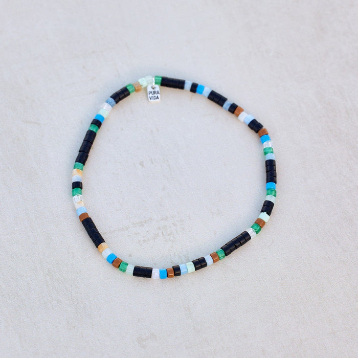 Men's Mixed Seed Bead Stretch Anklet