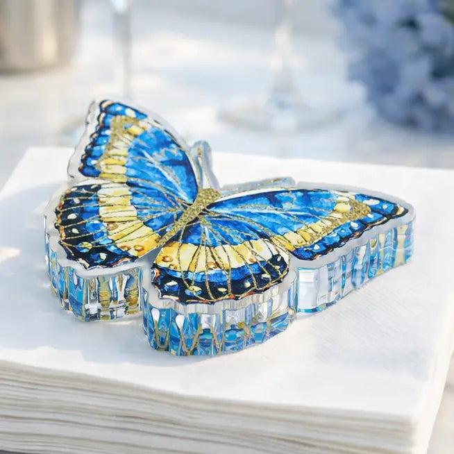 MH Acrylic Napkin Weight -Butterfly Blues