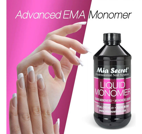 Mia Secret Monómero 118ml Líquido Acrílico Profesional Uñas Transparente