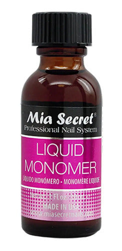 Mia Secret Monomero 30ml. Nice Ámbar (frasco) / Rosa (etiqueta)
