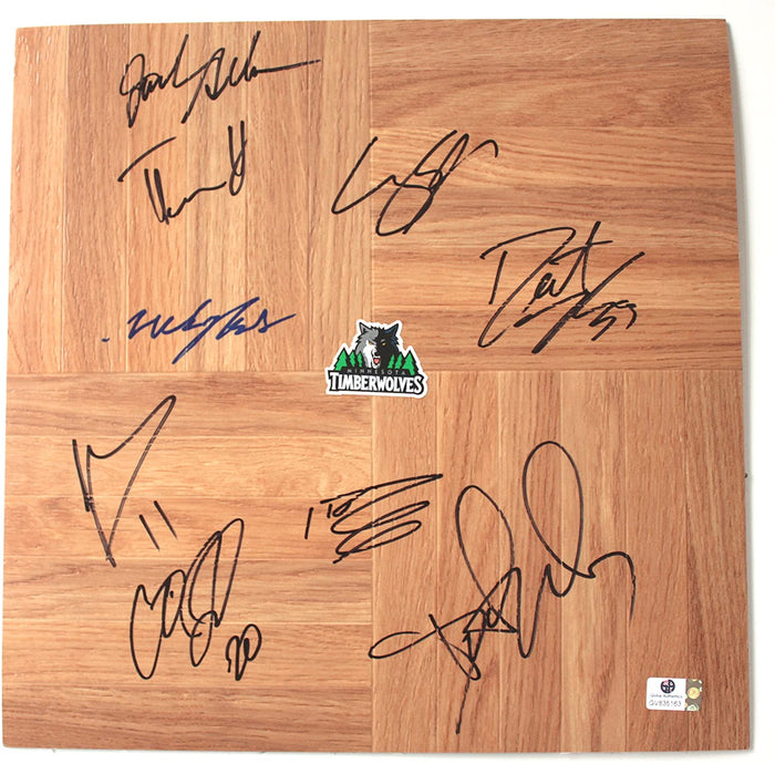 Minnesota Timberwolves 2012-13 Team Autographed Signed Basketball Floorboard Global COA