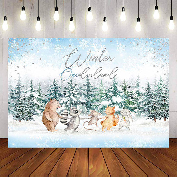 Mocsicka Animal Winter Onederland Backdrop-Mocsicka Party