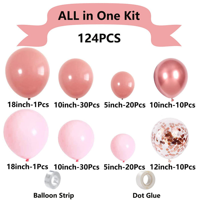 Mocsicka Balloon Arch  Pink Rose Balloons Set Party Decoration