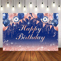 Mocsicka Blue and Pink Balloons Happy Birthday Backdrop-Mocsicka Party