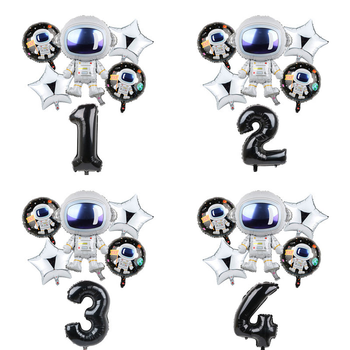 Mocsicka party Astronaut Digit Helium Foil Birthday Party Balloons-Mocsicka Party