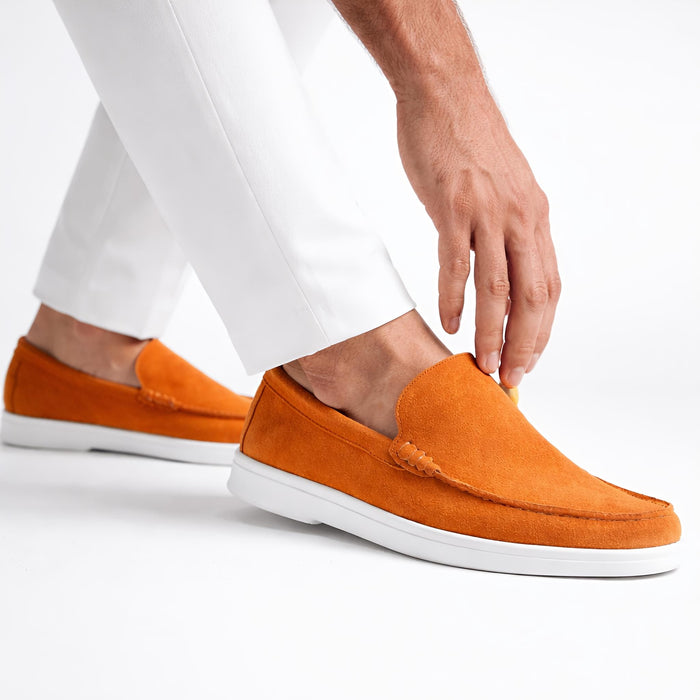 Monaco Suede Loafer ( Cosmic Flame ) - 100% Pure Suede Leather