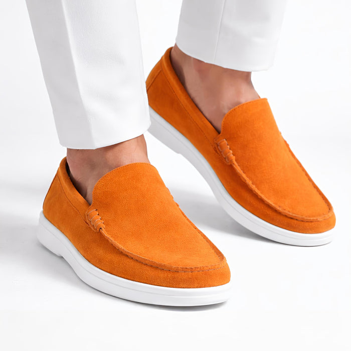 Monaco Suede Loafer ( Cosmic Flame ) - 100% Pure Suede Leather
