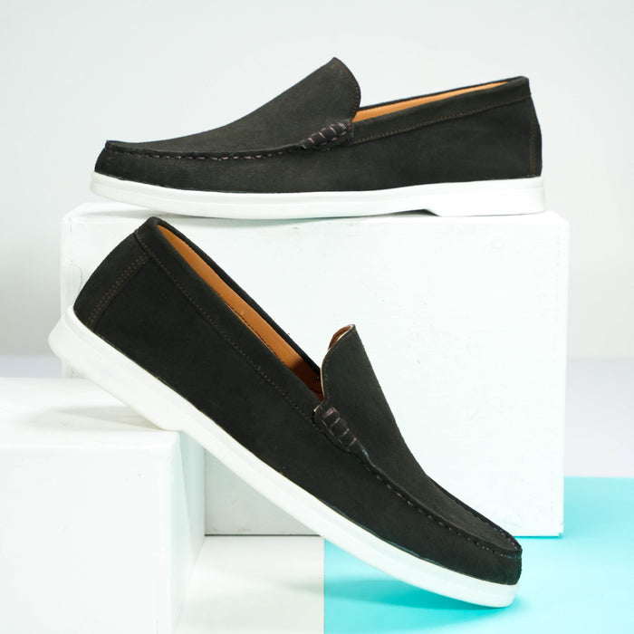 Monaco Suede Loafer ( Dark Cocoa ) - 100% Pure Suede Leather