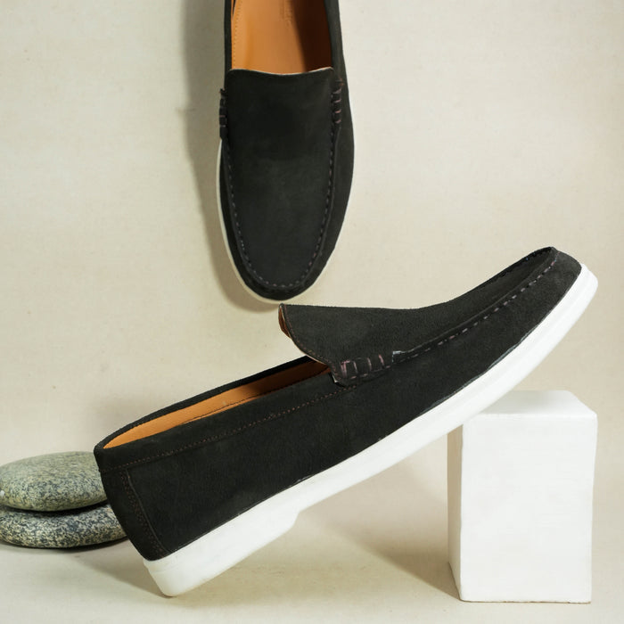 Monaco Suede Loafer ( Dark Cocoa ) - 100% Pure Suede Leather