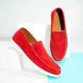 Monaco Suede Loafer ( Firestone Red ) - 100% Pure Suede Leather