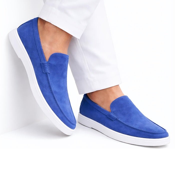 Monaco Suede Loafer ( Santorini Blue ) - 100% Pure Suede Leather