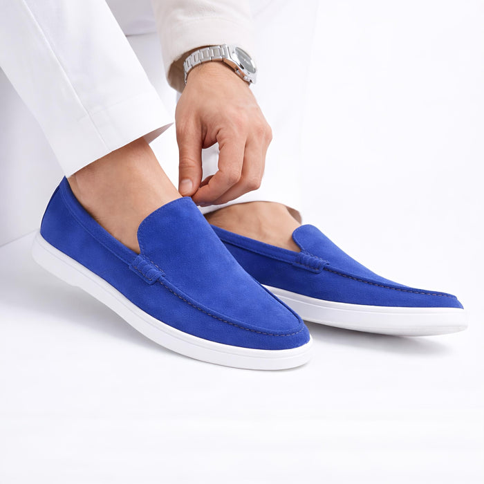 Monaco Suede Loafer ( Santorini Blue ) - 100% Pure Suede Leather