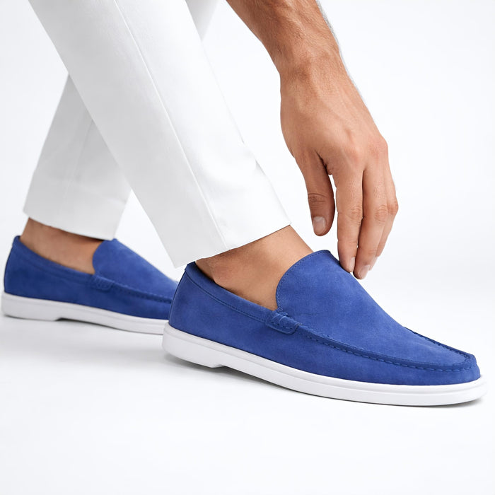 Monaco Suede Loafer ( Santorini Blue ) - 100% Pure Suede Leather