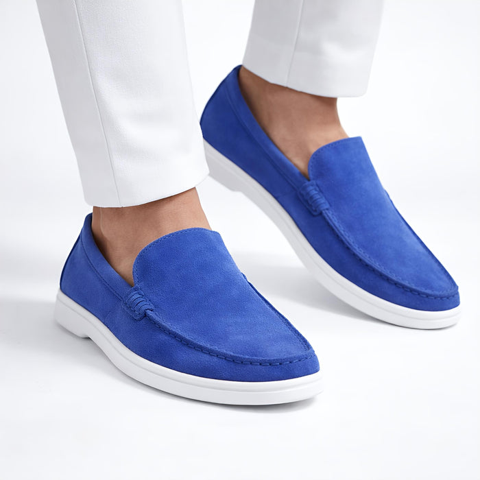Monaco Suede Loafer ( Santorini Blue ) - 100% Pure Suede Leather