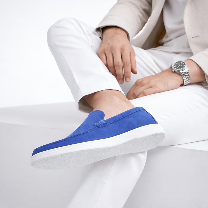 Monaco Suede Loafer ( Santorini Blue ) - 100% Pure Suede Leather
