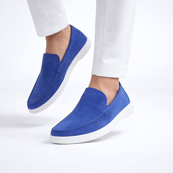 Monaco Suede Loafer ( Santorini Blue ) - 100% Pure Suede Leather