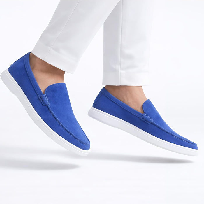 Monaco Suede Loafer ( Santorini Blue ) - 100% Pure Suede Leather