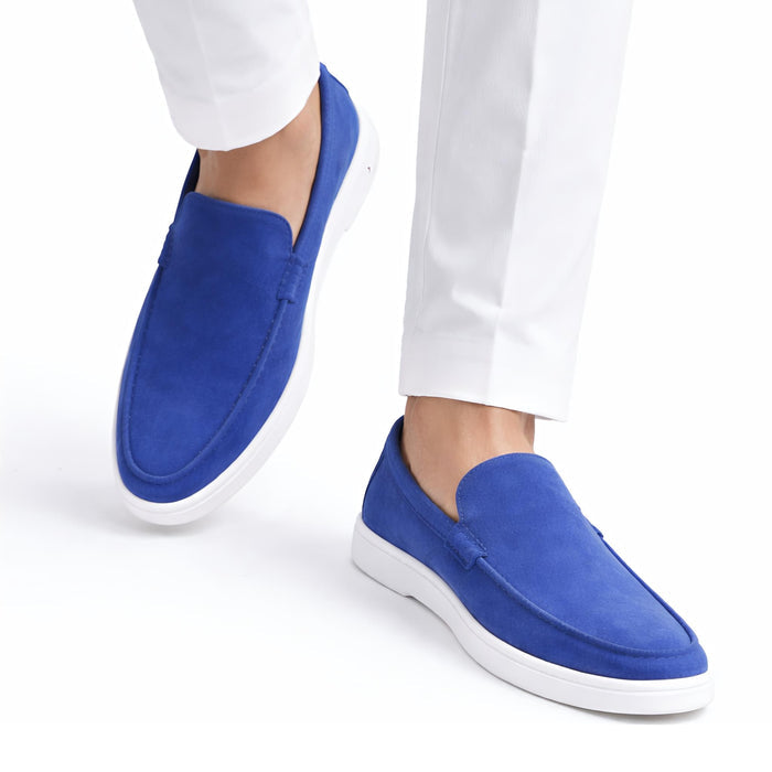 Monaco Suede Loafer ( Santorini Blue ) - 100% Pure Suede Leather