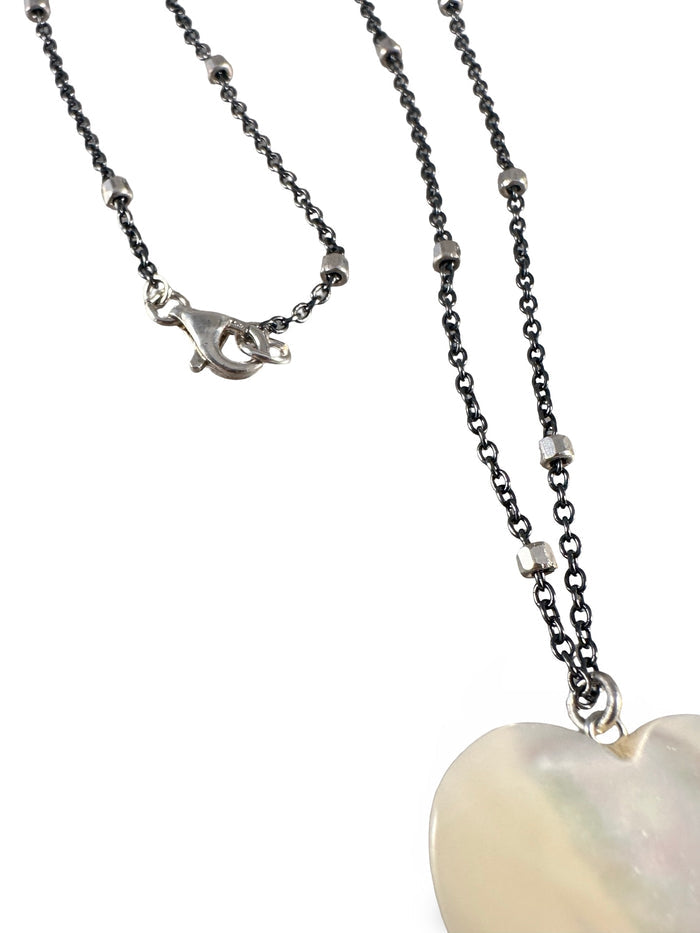 Mother of Pearl Heart Necklace on Chain