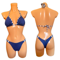 Navy Blue Triangle Bikini Set